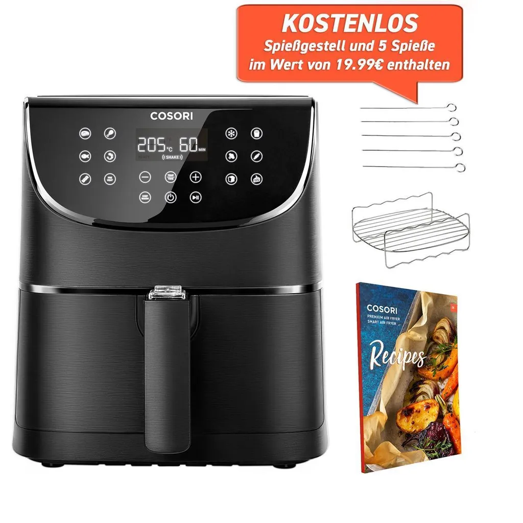 Cosori Premium 5,5-Liter Heißluftfritteuse Mit Spießgestell, Schwarz – Bild 27