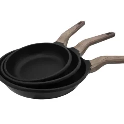Steuber 3-tlg. Bratpfannen Set "La Paz" Mit Holzdesign-Griff, GREBLON®-Antihaftbeschichtung Und Induktion