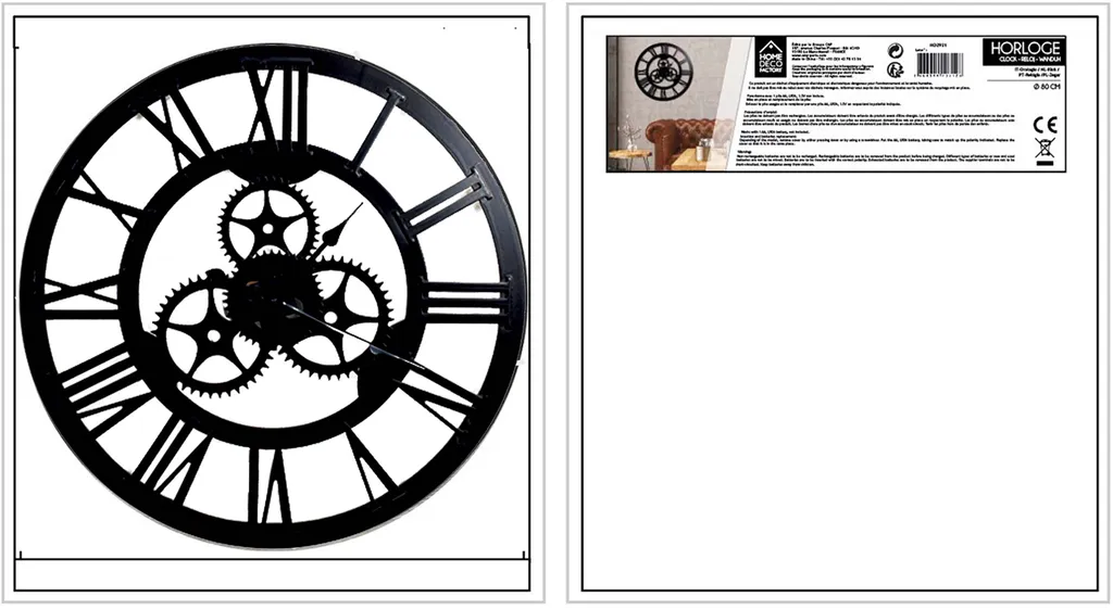 The Home Deco Factory Uhr Mit Zahnrad 70 Cm – Bild 3