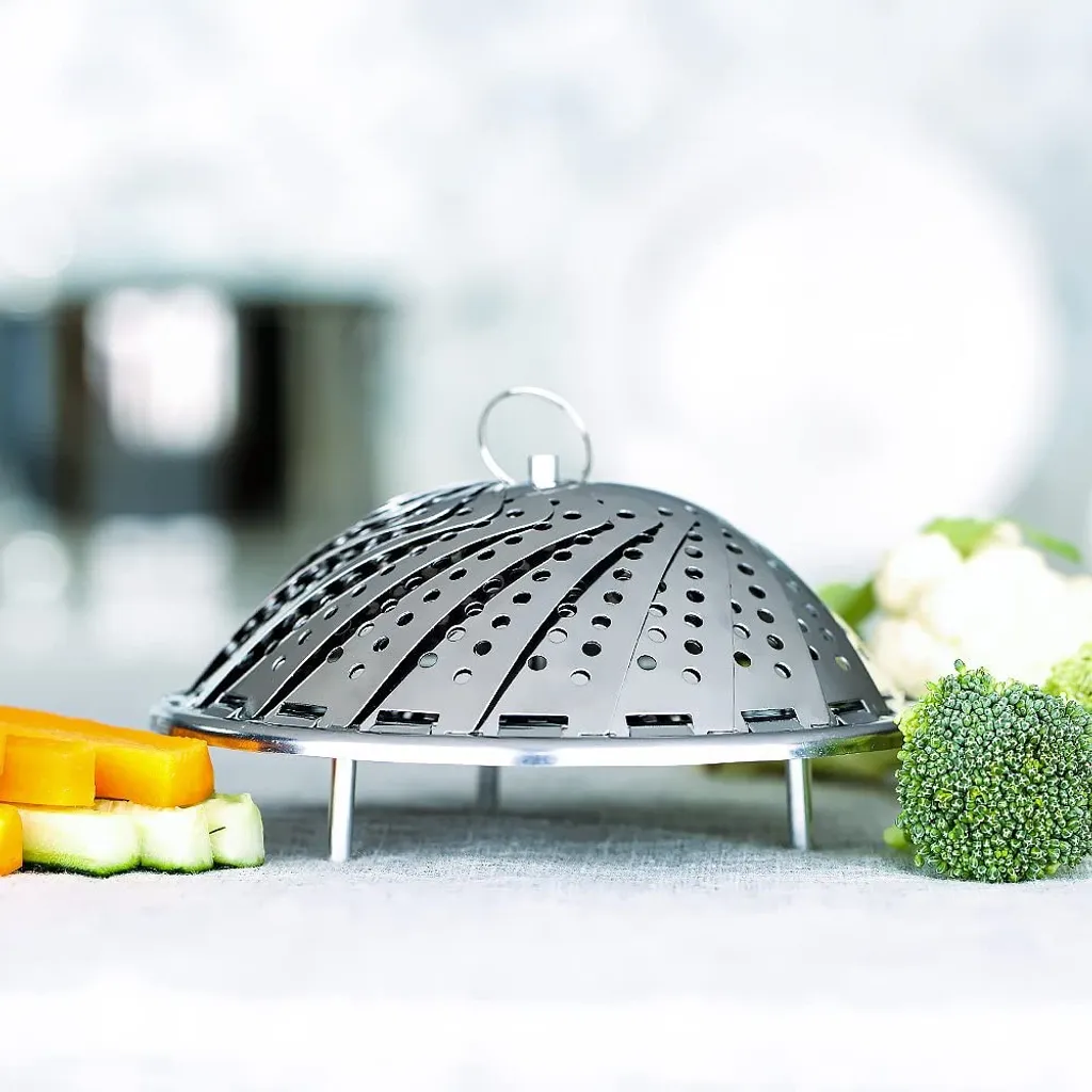 Jormftte Edelstahl Dampfgarer Einstellbar Dünsteinsatz (16cm-25cm) Dämpfeinsatz Für Kochtöpfe – Bild 7