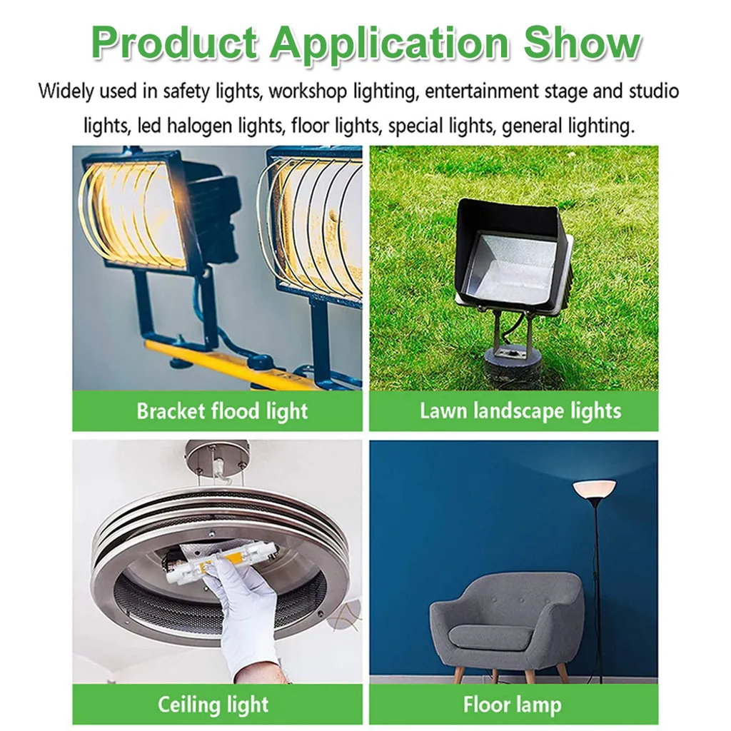 PMS 4 Stück R7S 10W LED Warmweiß Lampe Dimmbare COB Glasröhre Ersetzen Halogenlampe 100W – Bild 5