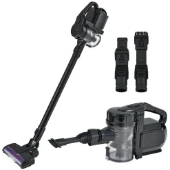 Juskys 2in1 Handstaubsauger & Akku Staubsauger - Beutellos & Kabellos – Bis 55 Min Laufzeit - Lithium-Ionen Akku, Wandhalterung & Ladestation – Schwarz