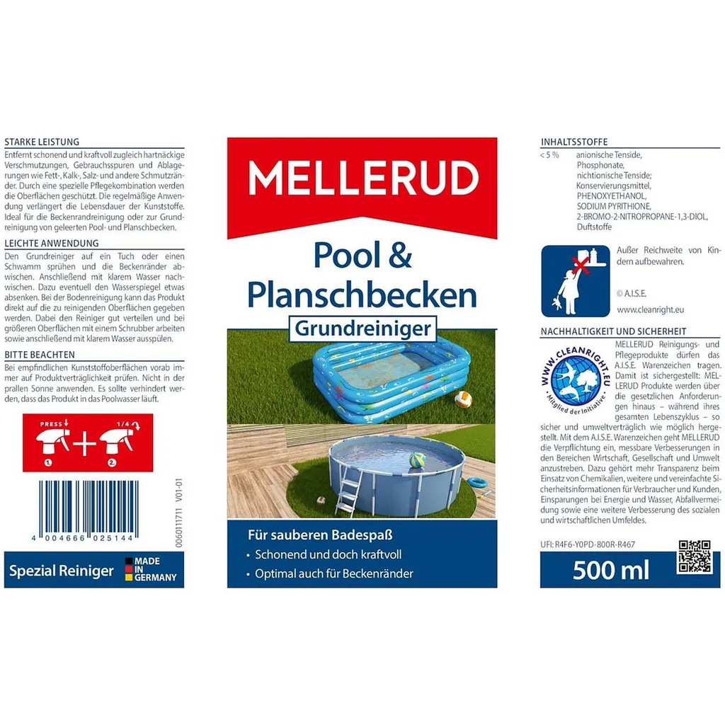 MELLERUD Pool & Planschbecken Grundreiniger Poolreiniger Reinigungsmittel 0,5 L – Bild 6
