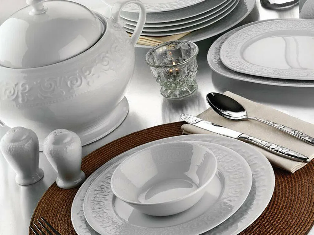 Kütahya Porselen 83 Teilig Acelya Tafelservice Porzellan Essservice 12 Personen
