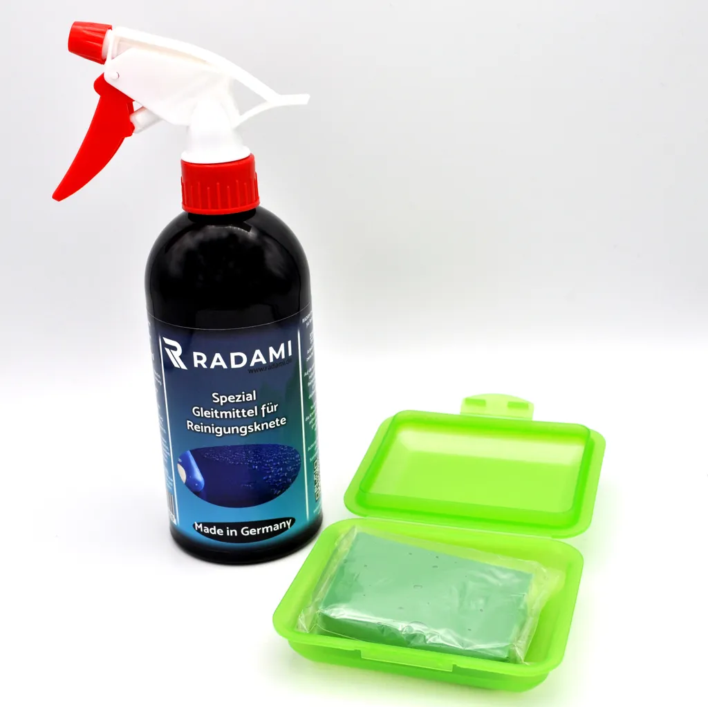 Radami Reinigungsknete 500 Ml Gleitmittel Set 100g Knete/ Grün Medium/ Lackreinigung Lackreiniger