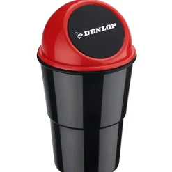Mini MÜLLEIMER Für Auto Push-Deckel DUNLOP 400ml Automülleimer PKW KFZ Abfalleimer Tischabfalleimer Mülltonne Getränkehalter 74 (Rot)