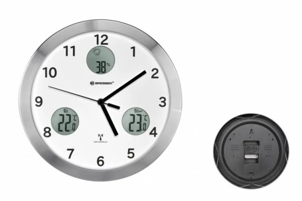 BRESSER MyTime Io Funk-Wanduhr Mit Temperatur- Und Luftfeuchtigkeitsmessung - 30 Cm Durchmesser Farbe: Weiss – Bild 7