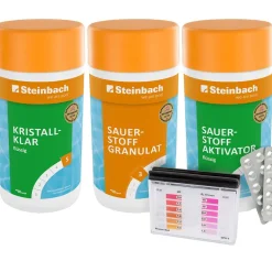 Steinbach Group Steinbach Starterset Mit Sauerstoffaktivator Und Algenschutz, Kristallklares Wasser Im Pool, Starterset Mit Sauerstoff