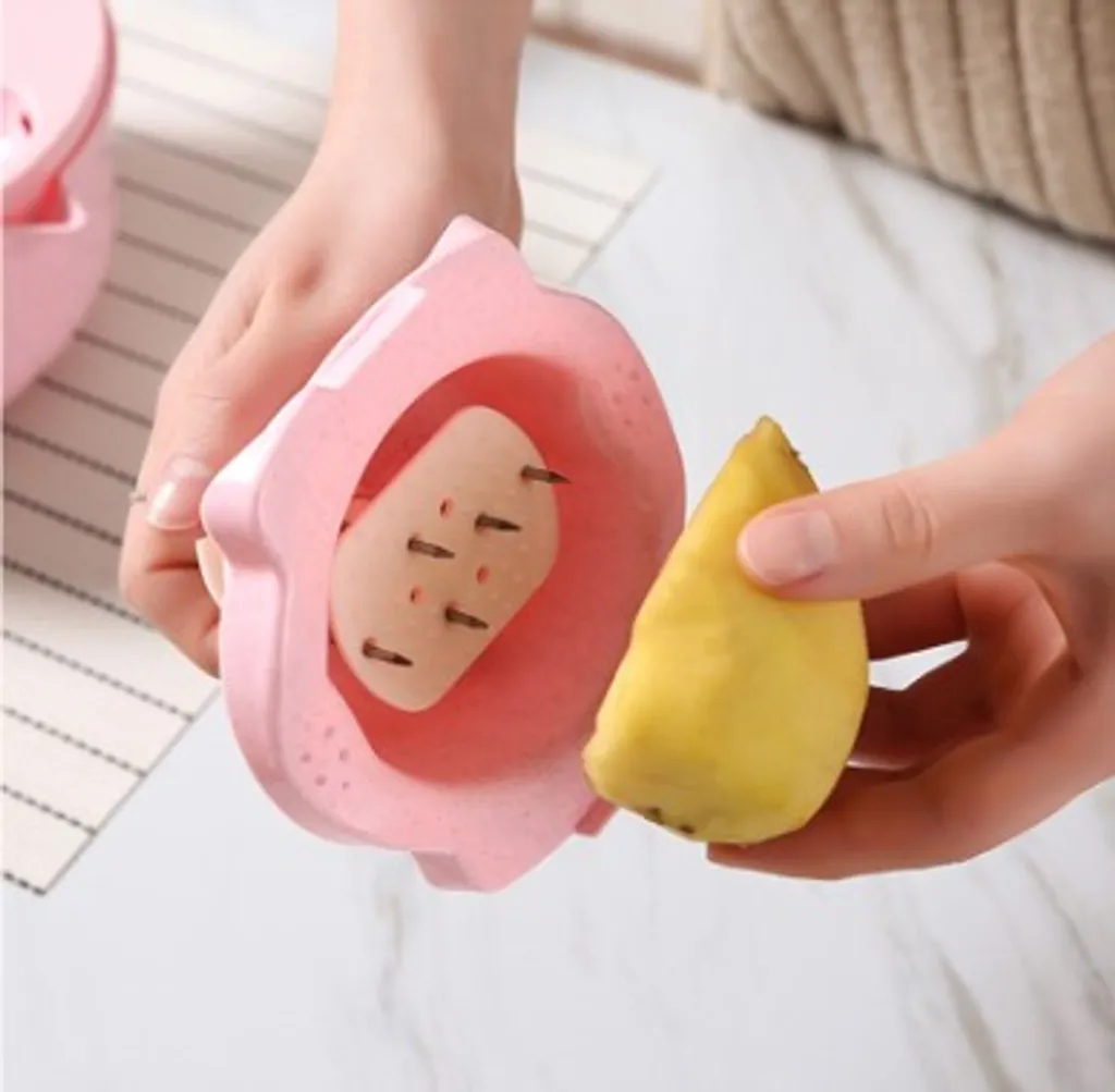 Stretoey 12 In 1 Gemüseschneider, Multifunktional Reibe, Allesschneider Zerkleinerer, Manuell Geschnitten, Rosa – Bild 4