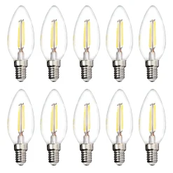 Maxkomfort GmbH 10er SET E14 LED Leuchtmittel 4W 230V Warmweiß 3000K Ø36mm Lampen Filament Retro 400 Lumen