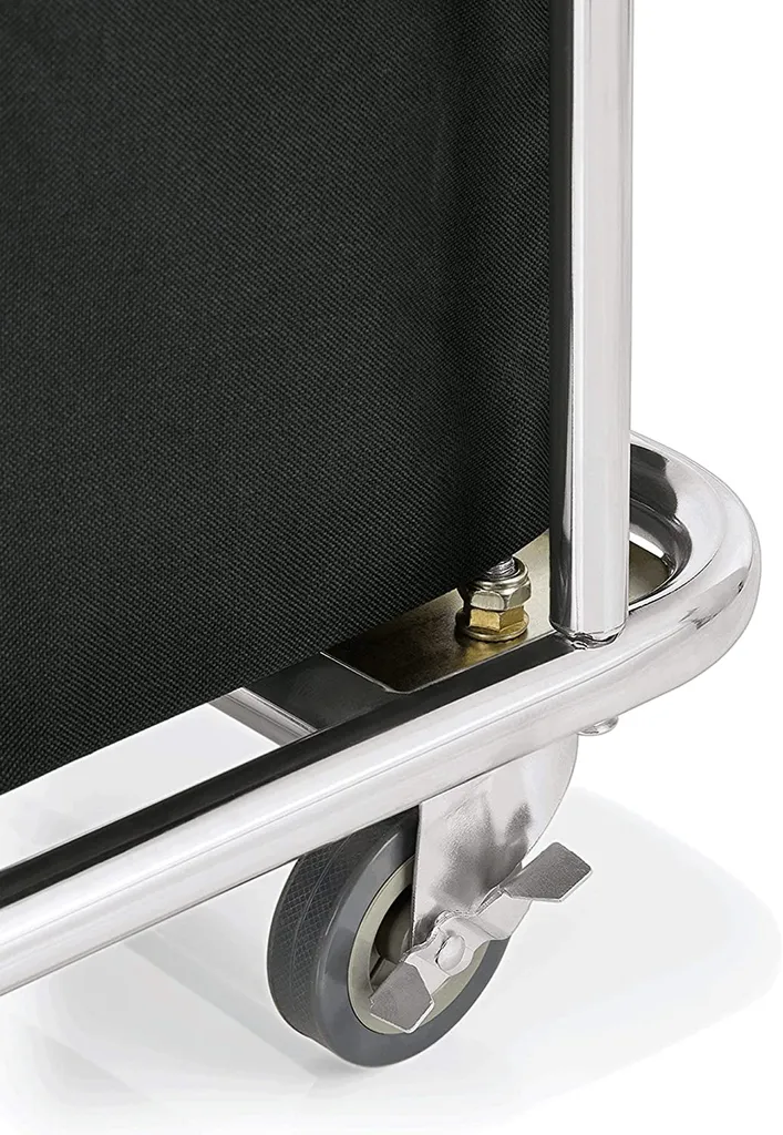 Faimex Wäschesammler Wäschewagen Wäsche Sortierer Wäschekorb Auf Rollen Wäsche Korb Wagen Mit Wäschesack Rollwagen Aus Edelstahl Für Schmutzwäsche Sortierer Stabil Viereckig Trolley Dark XL – Bild 6