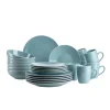 Maeser Mäser 931770 Kombiservice Elissa Für 6 Personen, Steinzeug, Türkis (1 Set, 24-teilig)