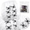 CEPEWA Spinnennweben 6 Spinnen Spinnennetz Grusel Halloween Karneval Deko Party