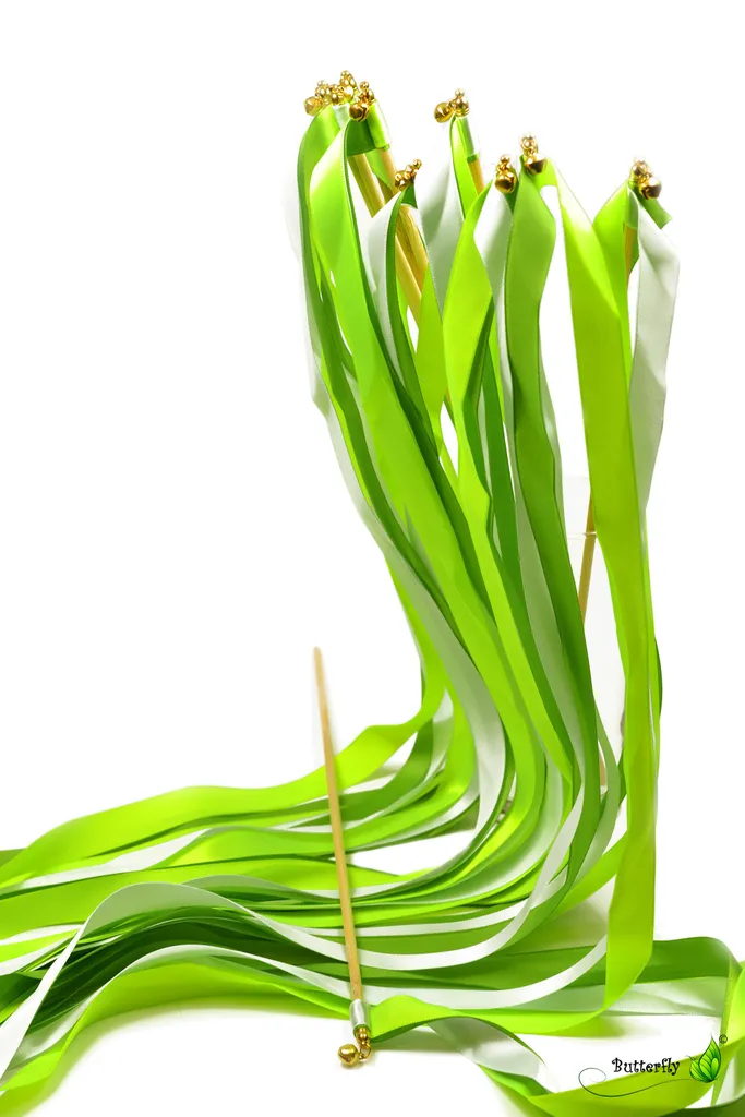 Creativery 10 Wedding Wands, Farbe:blassgrün / Hell Grün / Lindgrün