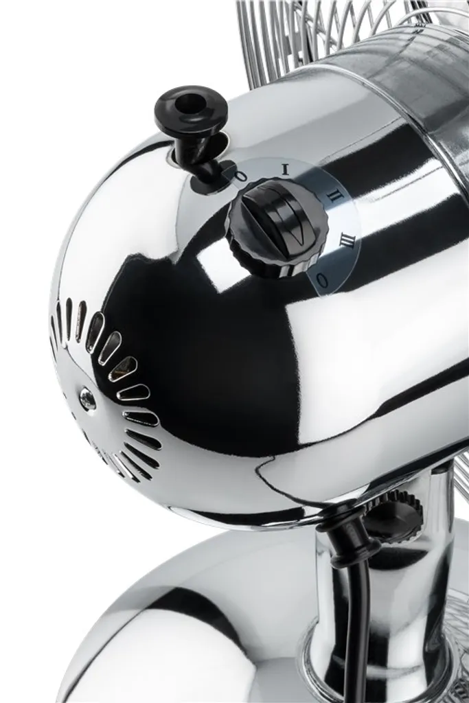 Goobay Retro Tischventilator Mit 3 Leistungsstufen, 40cm Durchmesser (12 Zoll) - Neigbar, Schwenkbar, Super Leise - Verchromt – Bild 4