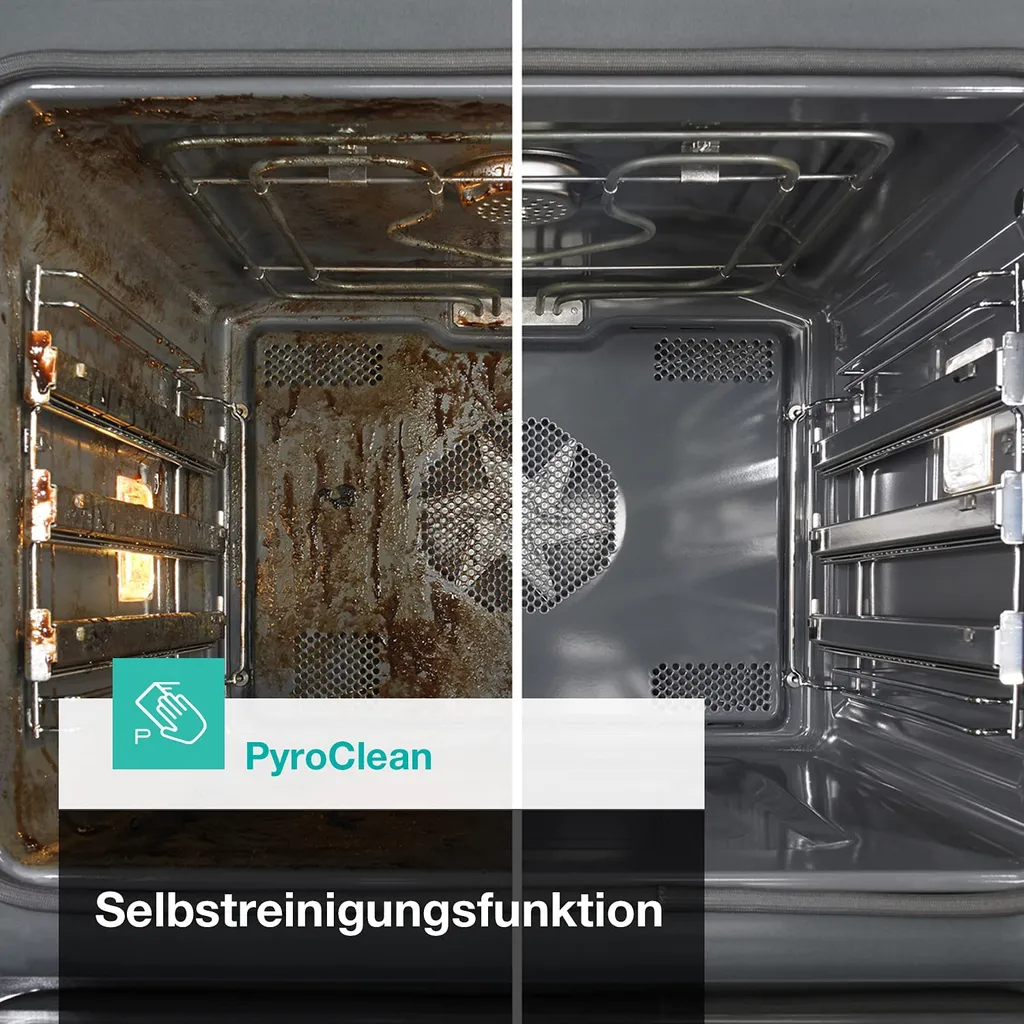 Gorenje Black Set 4 PYROLYSE Einbauherd - Set Mit Glaskeramik-Kochfeld Mit Edelstahlrahmen - 77L XXL Volumen - GentleClose - AirFry - PizzaMode - ChildLock - PerfectGrill - Teleskopauszüge - Schwarz – Bild 14