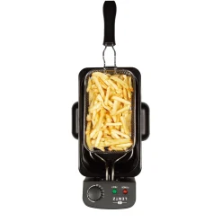 Lentz 3 Liter Edelstahl Kaltzonen-Fritteuse Mit Deckel Inkl. Fritierkorb 2000 Watt Friteuse