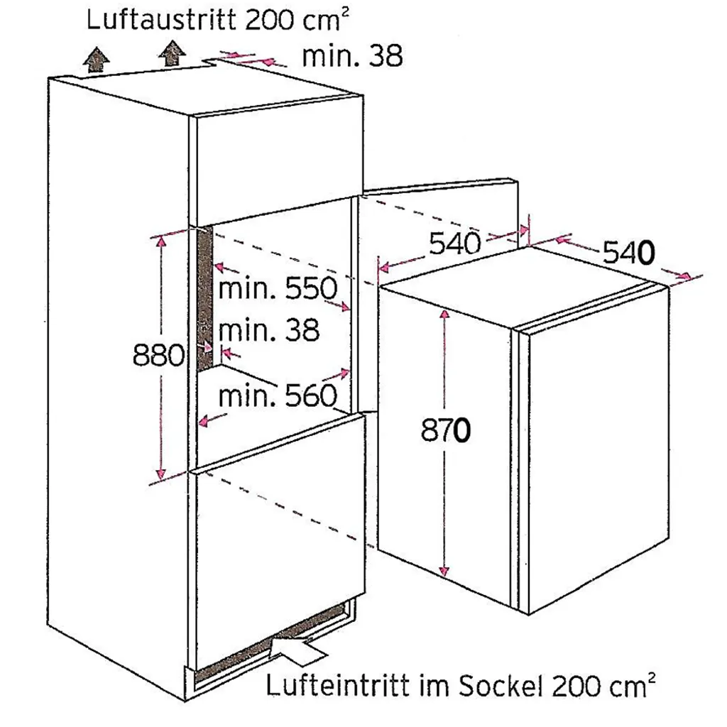 PKM Einbau Kühlschrank Mit 4**** Gefrierfach KS 120.4 F EB 118 Liter 87 Cm – Bild 8