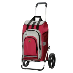 Andersen Shopper Royal Alu Klappbar Mit 3-Speichenrad Ø 25cm Und 62 Liter Tasche Hydro 2.0 Rot Mit Kühlfach