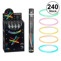 CEPEWA 24x Knicklichter 10er Set, 20cm , In Röhe, Party, Neon, Deko, Leuchtstab, Anhänger, Disco