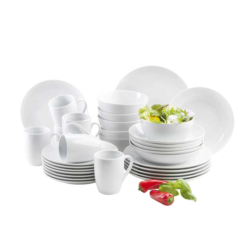 Maeser Mäser 931523 Barca Kombiservice Modern, Porzellan, Weiß, 30-teilig (1 Set) – Bild 6