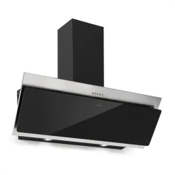 Klarstein Alessia Dunstabzugshaube , 90 Cm , EEK B , 350 M³/h , Push Control , LED-Beleuchtung , Abluft Oder Umluft , Kopffreihaube , Wandhaube , Edelstahl-Glas-Mix , Schwarz