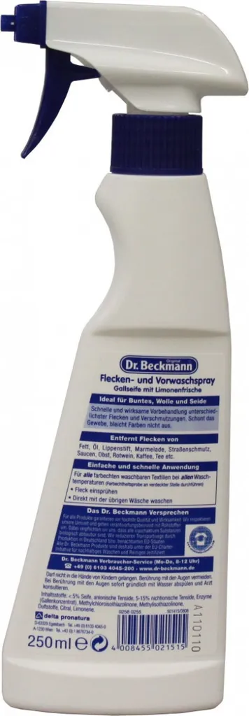 Delta Pronatura Dr. Beckmann Gallseife Fleckenspray Alle Farben Alle Textilien 250ml – Bild 5