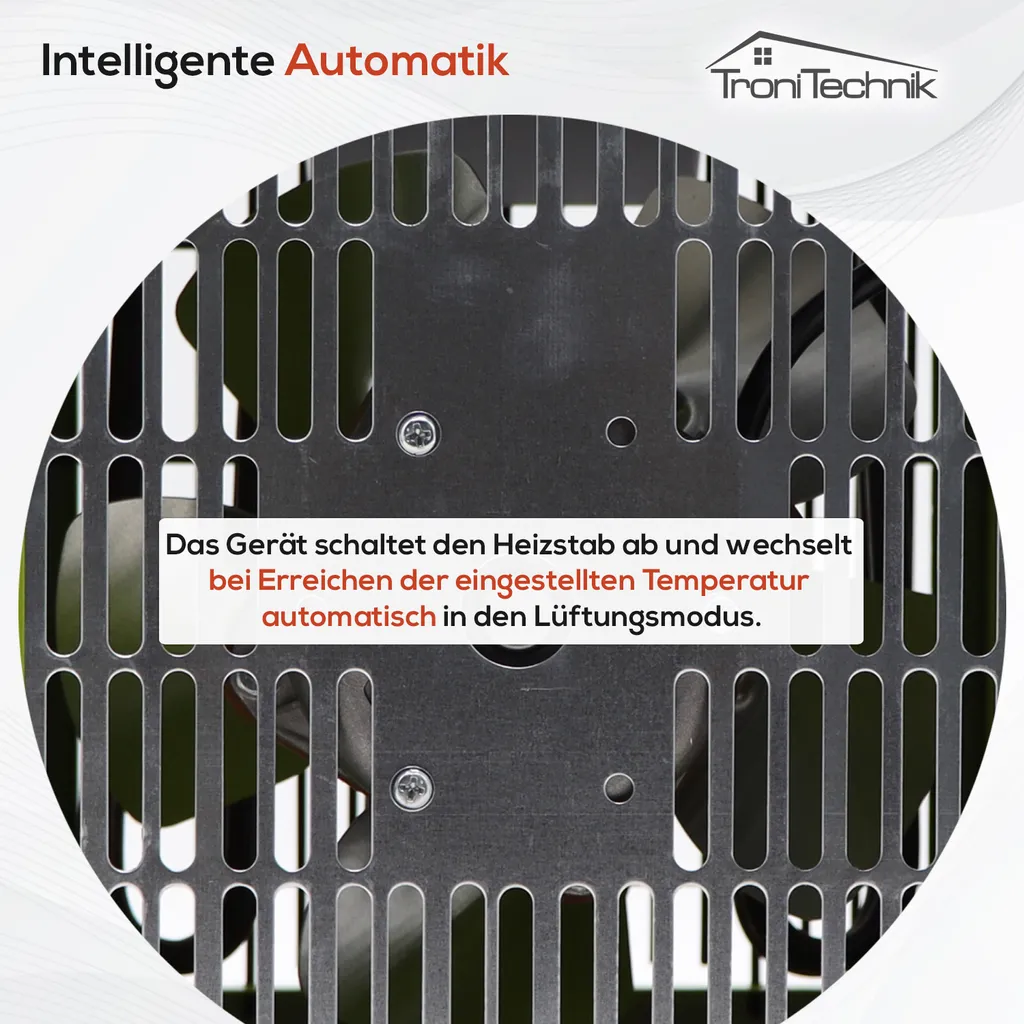 Tronitechnik TT-EIH-152 Heizgerät Heizlüfter Heizung 2.000 Watt, Tragegriff, Stahl, Stufenlose Thermosteuerung – Bild 11