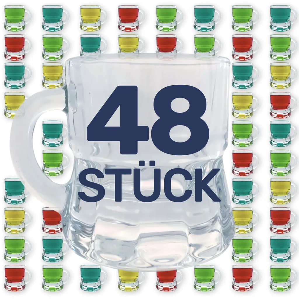 Gravidus Schnapsglas Schnapsgläser Schnaps Stamper Kurze Glas Mit Henkel 2cl 12,24,48 Stk, Menge:48 – Bild 2