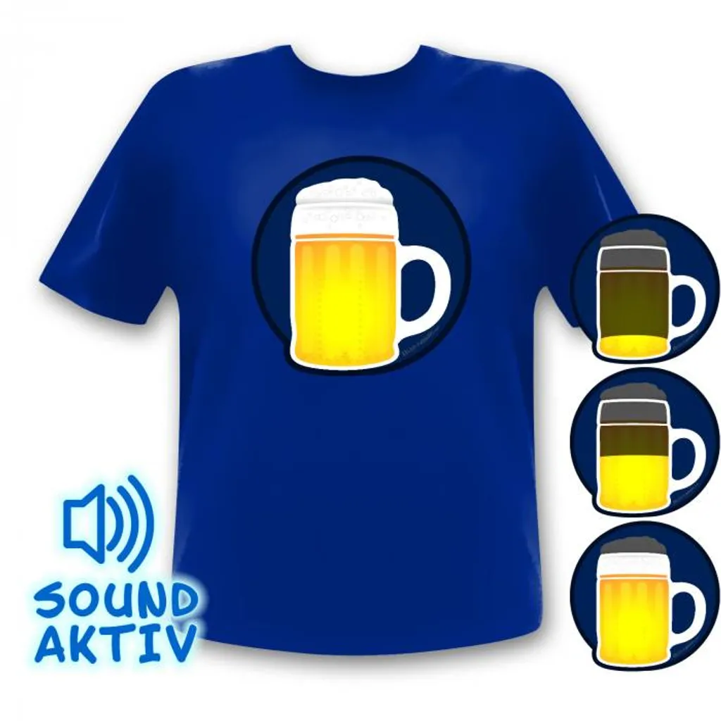 LED-Fashion Bierglas LED Party T-Shirt Für Oktoberfest Wasn Party Bier Shirt Größe - XL – Bild 3