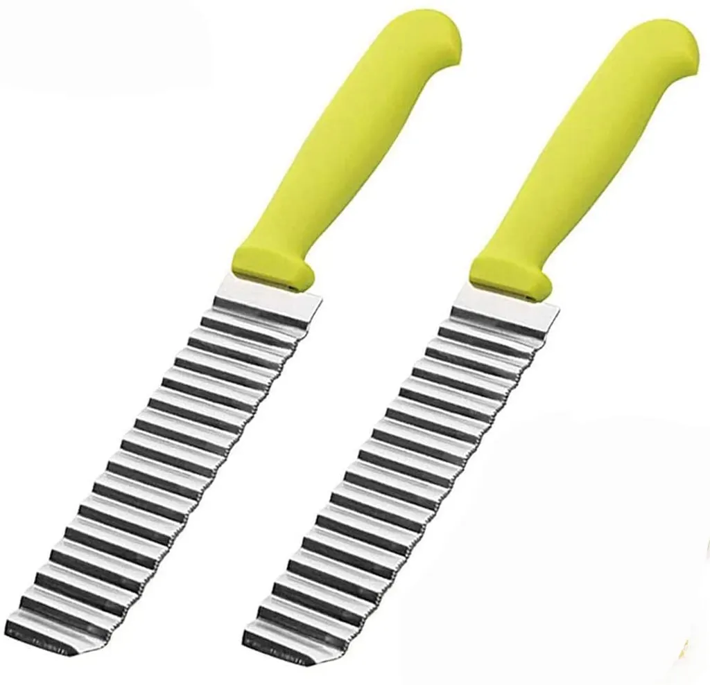 Mmgoqqt Kartoffelschneider Mehrzweck Gemüseschneider Riffelmesser Crinkle Cutter Kartoffel Salat Kinder Pommes Schneider Gerät Pommes Chips Kartoffelchips Schneider Crinkle Cutter