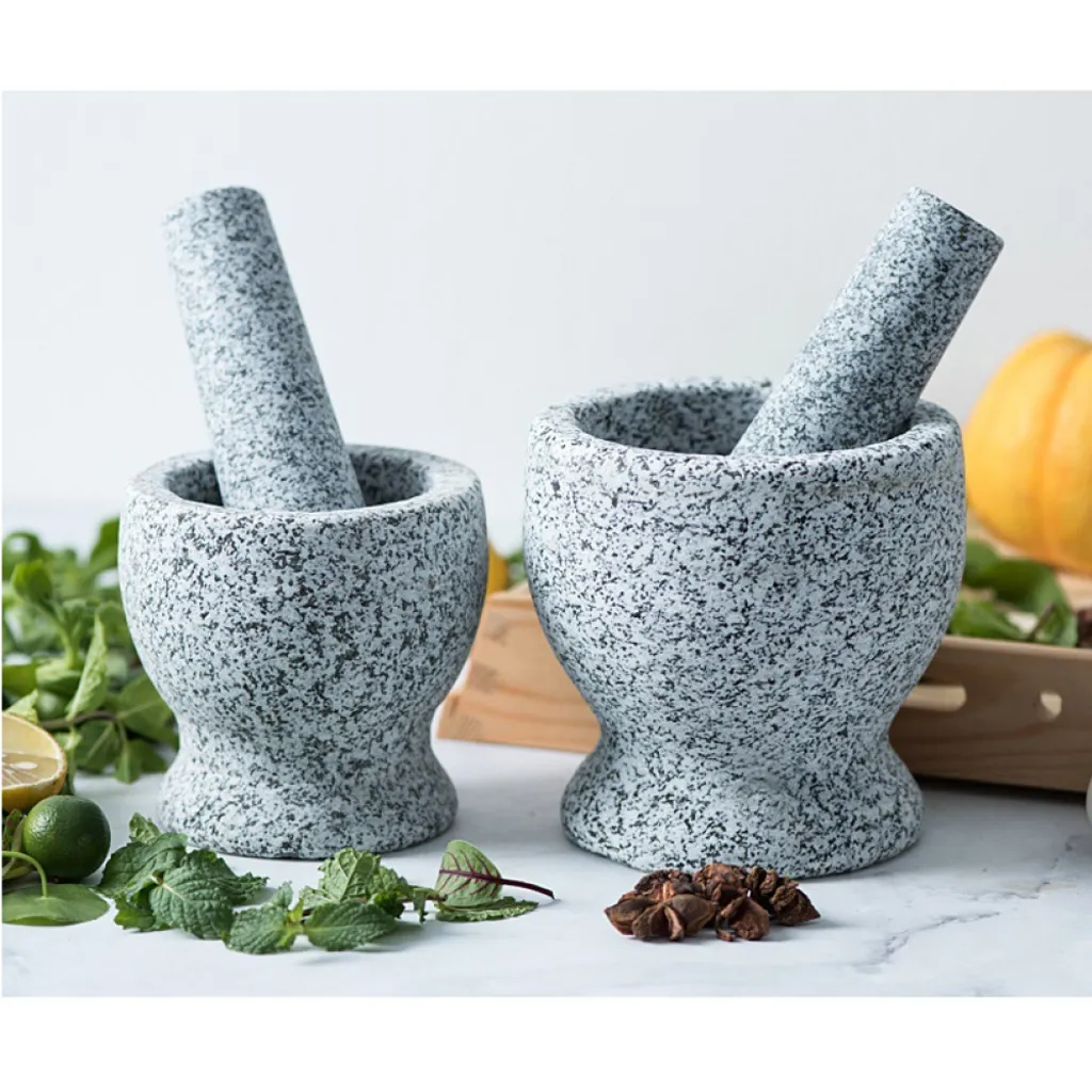 Mmgoqqt Granit-Mörser-Set Mit Schutzboden, Holzlöffel Und Gratis EBook – Mörser Und Stößel Aus Stabilem Und Geruchlosem Granit – Gewürzmörser,groß – Bild 6