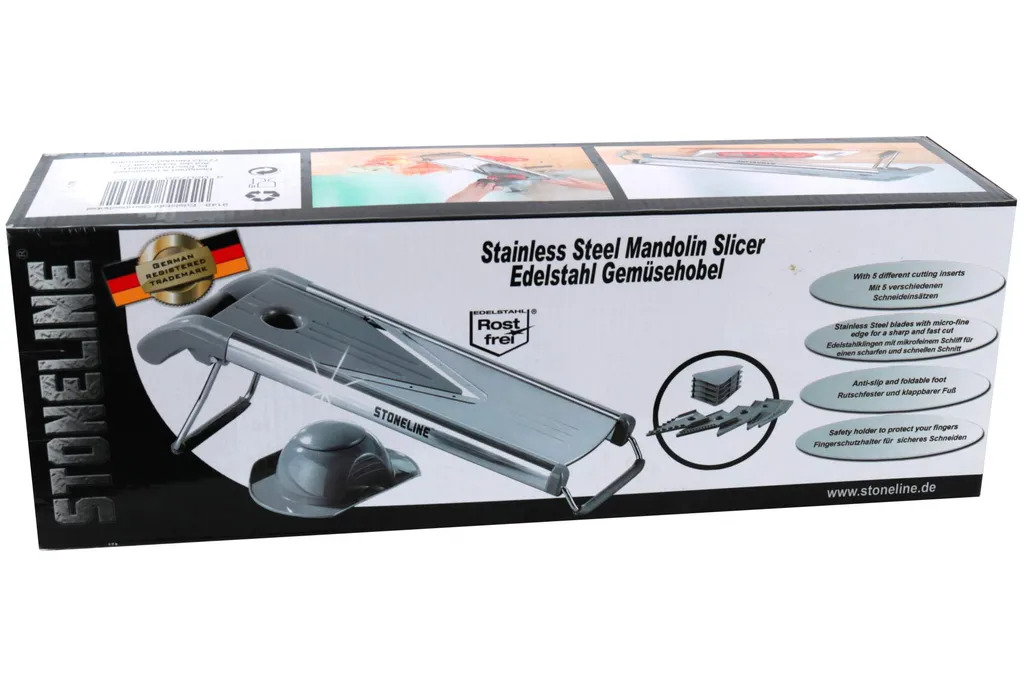 Stoneline Edelstahl Gemüsehobel Mit 5 Schneideinsätzen – Bild 5