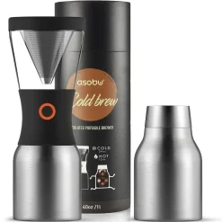 Asobu Cold Brew Kaffeezubereiter 1 Liter Silber