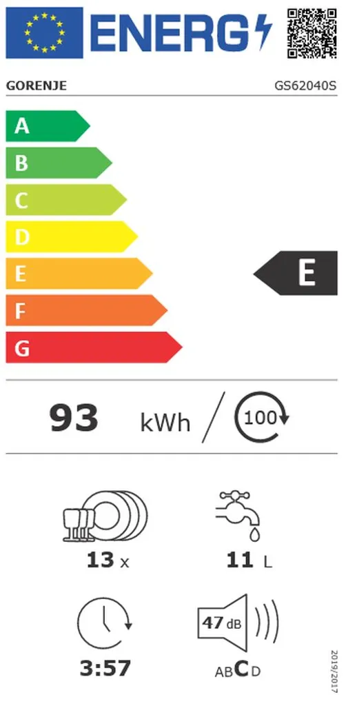 Gorenje GS 62040 S Freistehender Geschirrspüler 60cm - Edelstahlfront - 13 Maßgedecke - 5 Spülprogramme - Edelstahlbottich - Besteckkorb - Multifunktionaler Unterkorb - Selbstreinigender Filter – Bild 3