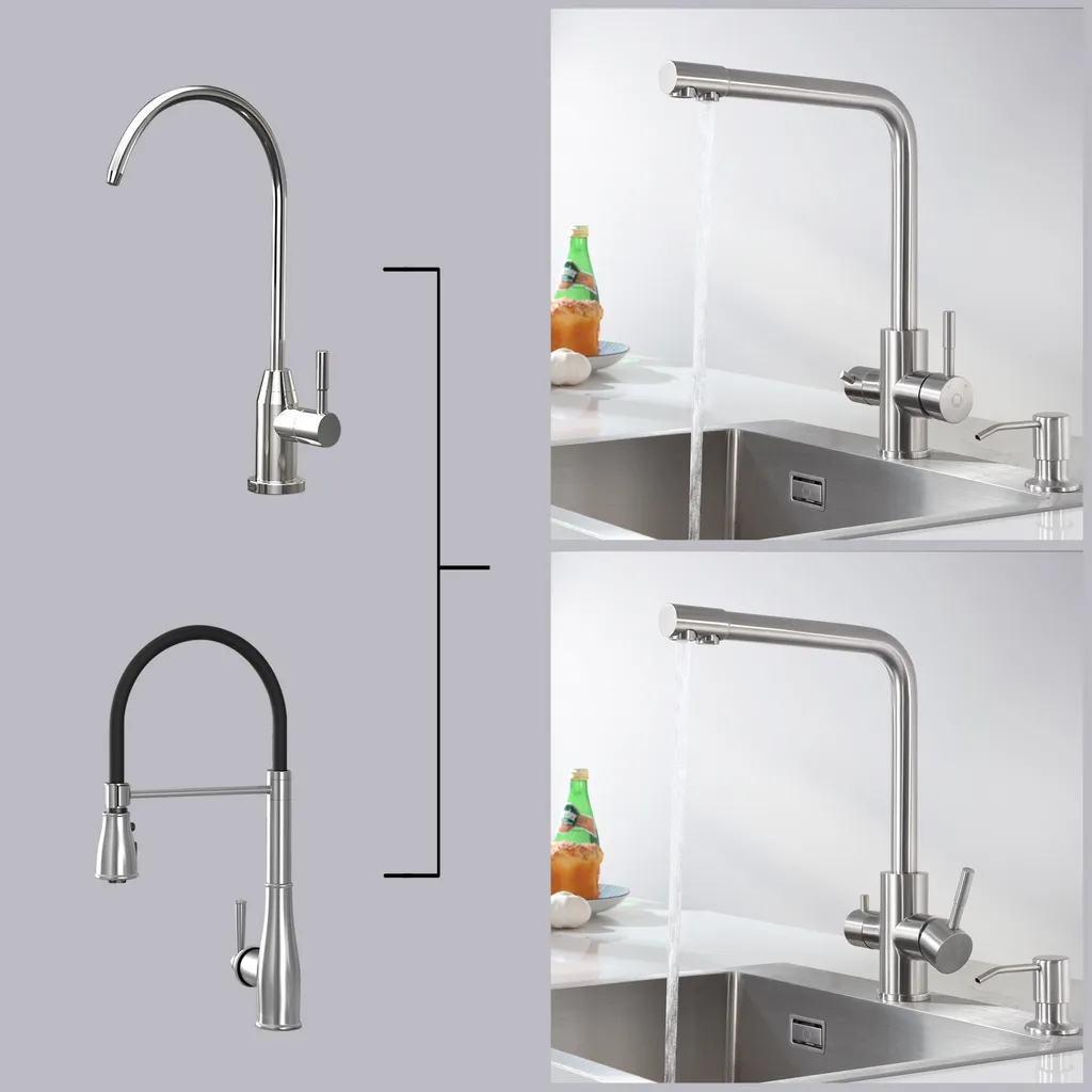 CECIPA Küche Wasserfilter Wasserhahn, Trinkwasserhahn, 3 Wege Wasserhahn, Küchenarmatur, Mischbatterie Für Wasserfiltersystem – Bild 3