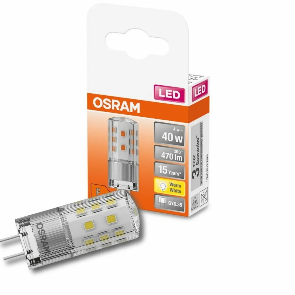 Osram LED Leuchtmittel Stiftsockellampe 4W = 40W GY6,35 Klar 12V 470lm Warmweiß 2700K 320° – Bild 5