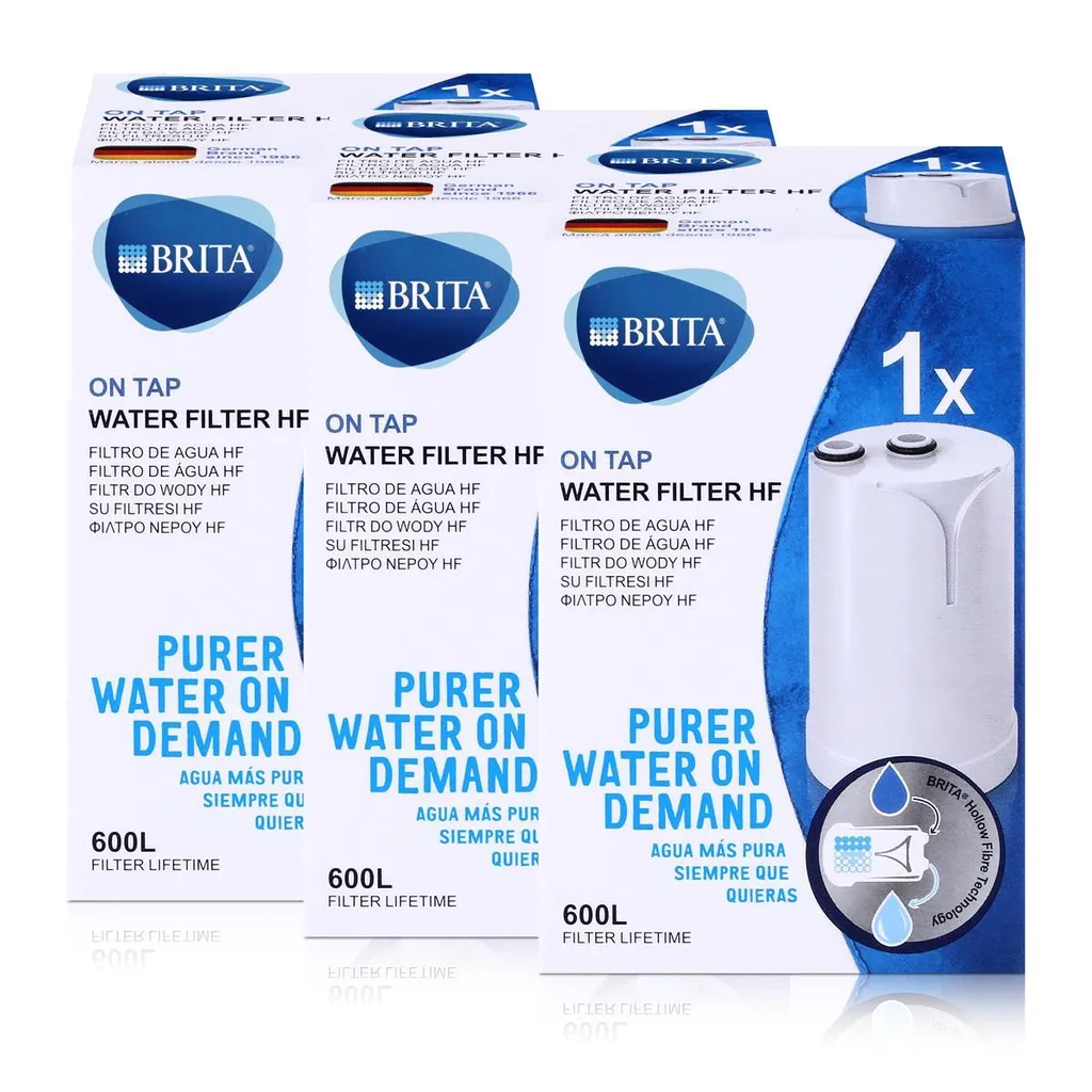 BRITA On Tap Wasserfilter HF, Weiß - Filterlebensdauer Bis 600 Liter (3er Pack)