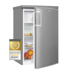 Exquisit Kühlschrank KS16-4-HE-040E Inoxlook | 109 L Nutzinhalt | Edelstahloptik