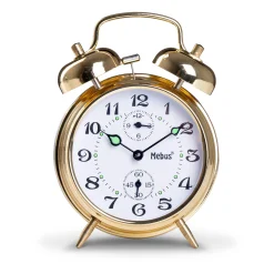 Mebus Mechanischer Glockenwecker Aufziehbar, Nostalgie Für Tiefschläfer, Kinder, Morgenmuffel, Mit Lautem Alarm, Leuchtzeigern – Die Batterielose, Strahlungsfreie Alternative