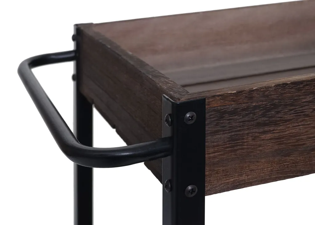 Mendler Servierwagen HWC-H22, Küchenwagen Barwagen Teewagen Beistellwagen Rollwagen, Massiv-Holz Shabby Braun – Bild 5