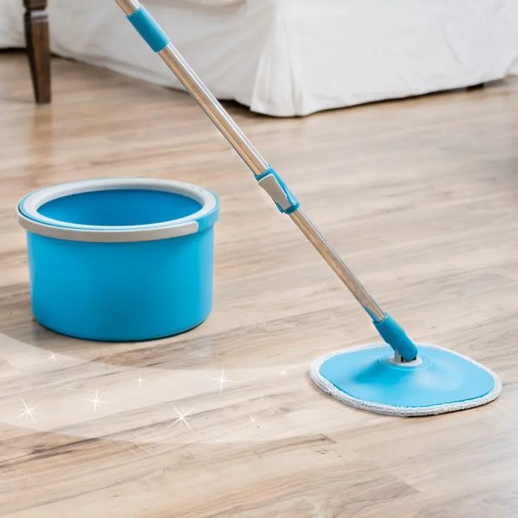 LIVINGTON Clean Water Spin Mop - Wischmopp Set Mit Zwei-Kammer-Filtersystem - Schmutzwasser Wird Gefiltert - Reinigung Aller Böden Und Oberflächen - Bodenwischer Mit Teleskopstange - 2,3 Liter – Bild 2
