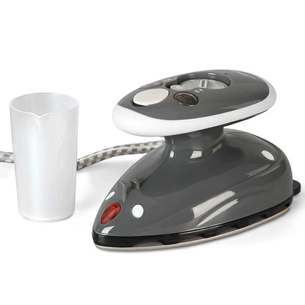 Jago® Mini Bügeleisen - Grau, 260-420 W, Antihaft Bügelsohle, Wassertank 40 Ml, 100-240 V Netzspannung Umschaltbar, Mit/ohne Dampf - Dampfbügeleisen, Reisebügeleisen – Bild 8