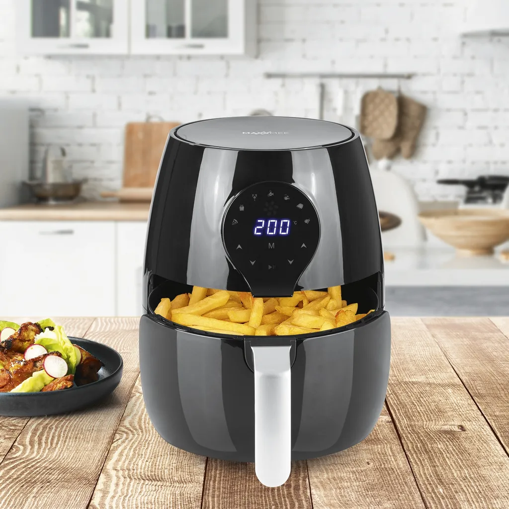 Maxxworld MAXXMEE Heißluft-Fritteuse Digital - 5 L Fassungsvermögen - Schwarz Heißluft Fritteuse Heißluftfritteuse Friteuse Fritöse Fettfrei 5l 1600W – Bild 8