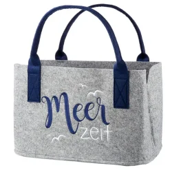 Gilde Handwerk Große Maritime Filztasche. Shopping Komfort Auf 40 X 26 X 26 Cm. Modell MEERZEIT. Viel Stauraum