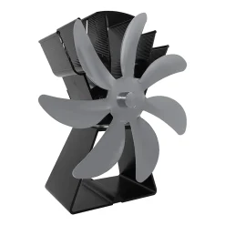 Jesunfuzhu Kaminventilator Ofenventilator Kaminofen Ventilator Ohne Strom 7 Blatt Heizlüfter Ventilator Fan Stromloser Kaminofen (Grau)