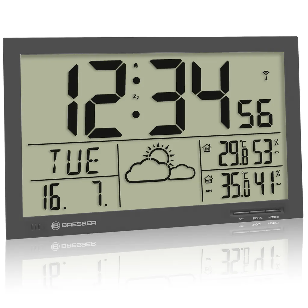 Bresser Wetterstation MyTime Jumbo 37 Cm Grau 2-teilig – Bild 4