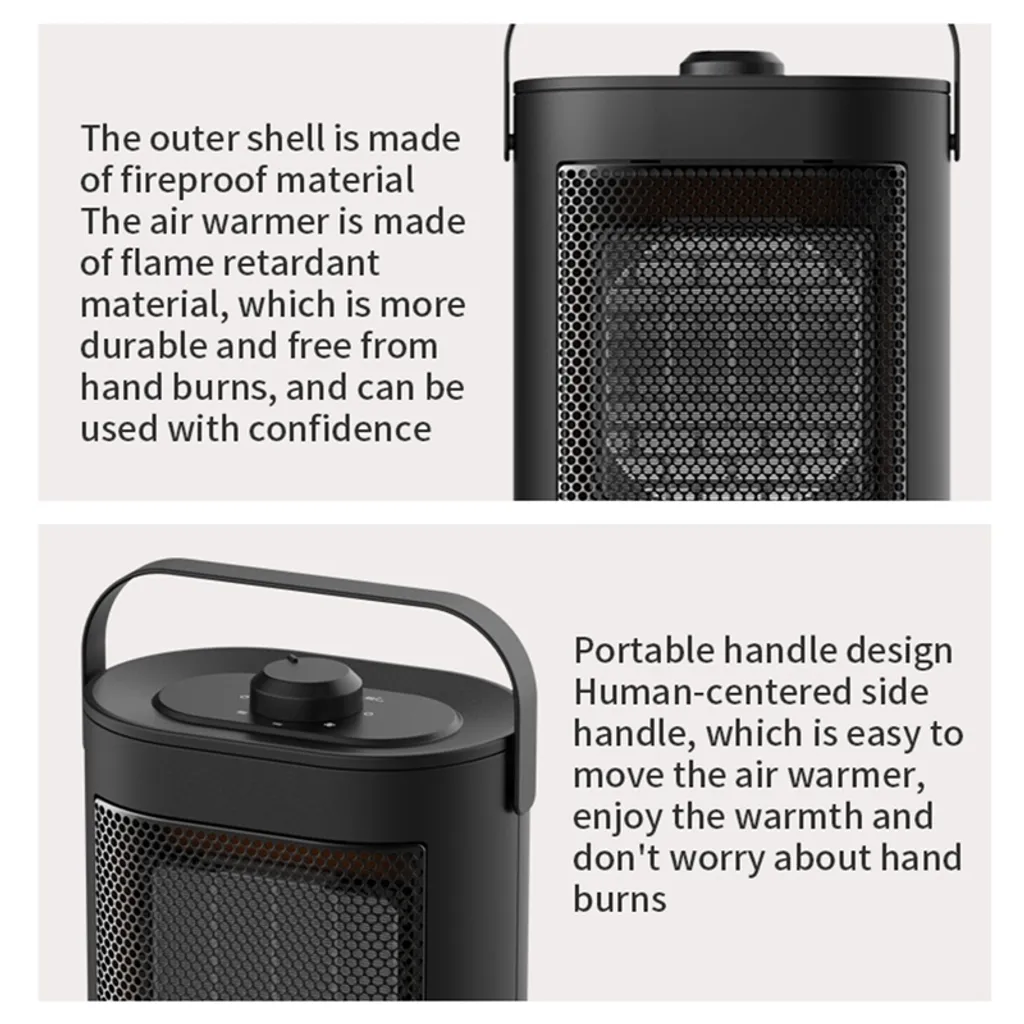 Jinaishop 1500W Keramik Heizlüfter Schnellheizer Heizgerät Heizung Elektro Heizer – Bild 9