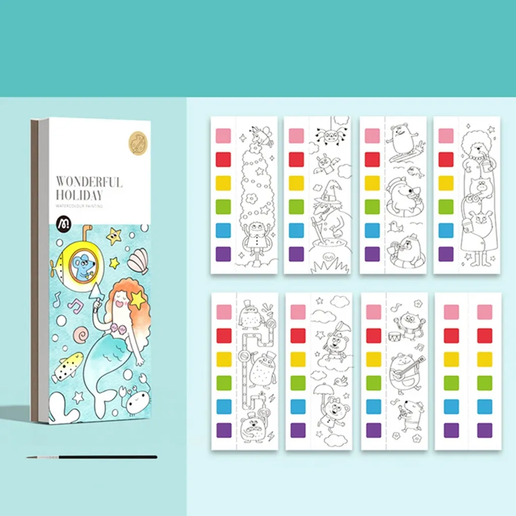 Stretoey Taschen Aquarell Malbuch DIY Zeichnung, Wiederverwendbares Malbuch Magische Wasserzeichnungsmalerei Spielzeug Für Die Frühe Bildung Von Kindern