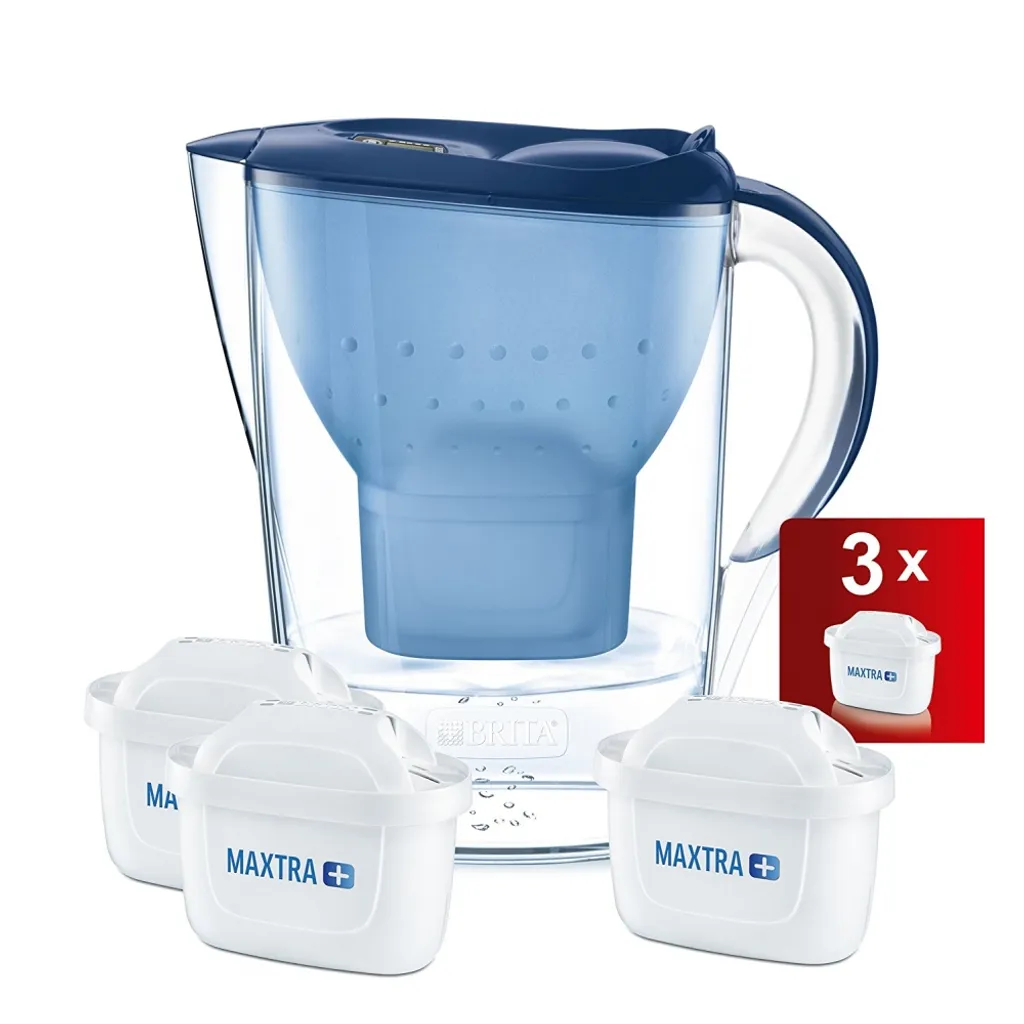 Brita Fill & Enjoy Starterpaket Marella Cool, Gesamtvolumen 2,4 L (gefiltertes Wasser 1,4 L), Incl. 3 Kartuschen MAXTRA+ , Farbe Blau – Bild 4